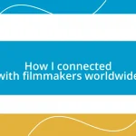 How I connected with filmmakers worldwide