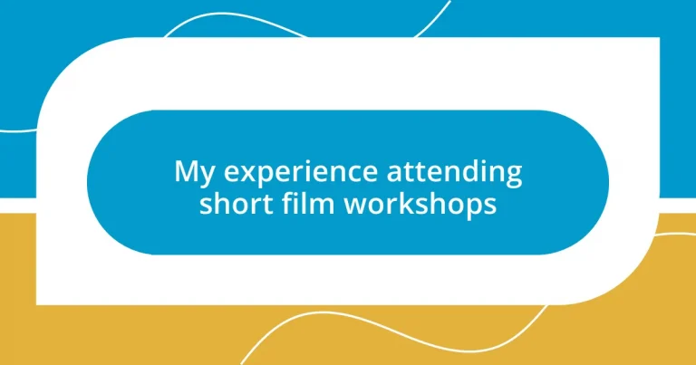 My experience attending short film workshops