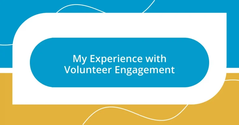 My Experience with Volunteer Engagement